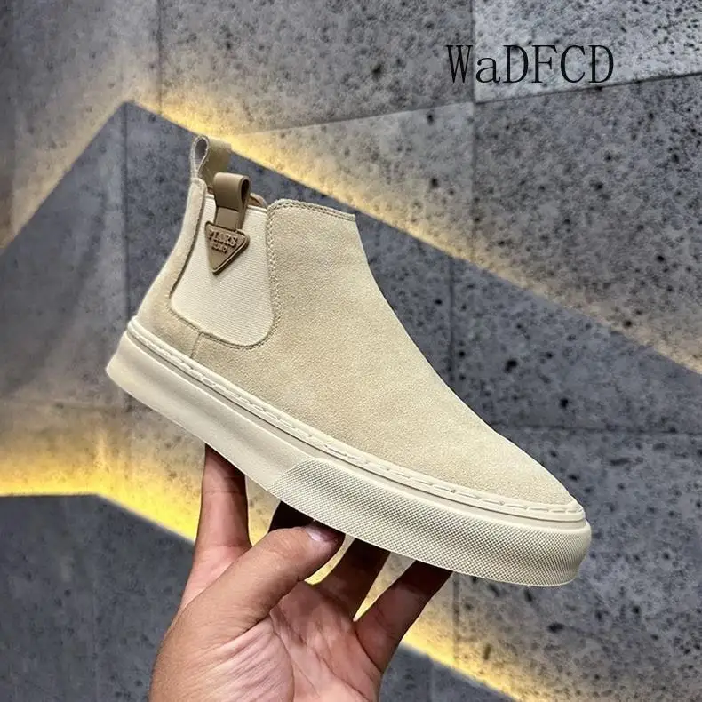 High Top Sneaker Men Designer Winter Plush Warm Snow Boots Fashion Casual Nubuck Leather Height Increased Flat Platform Boots