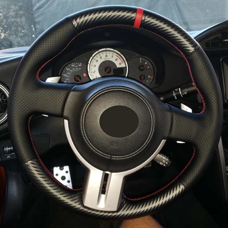 Carbon Fiber Steering Wheel Cover for Toyota 86 Scion FR-S 2013-2016 Subaru BRZ 2012-2016 Leather Interior Accessories