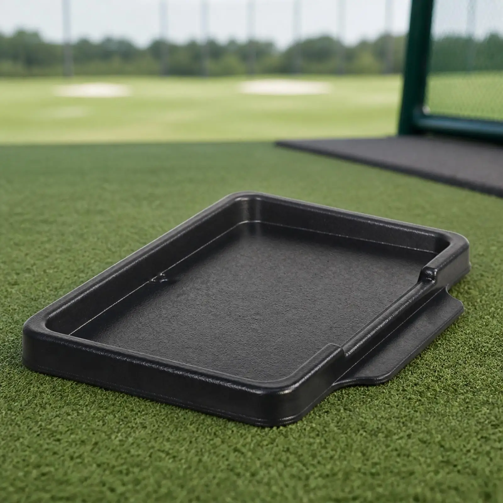 Durable Golf Ball Tray for Training Aid Flat Design with Drain Holes for Mat Side