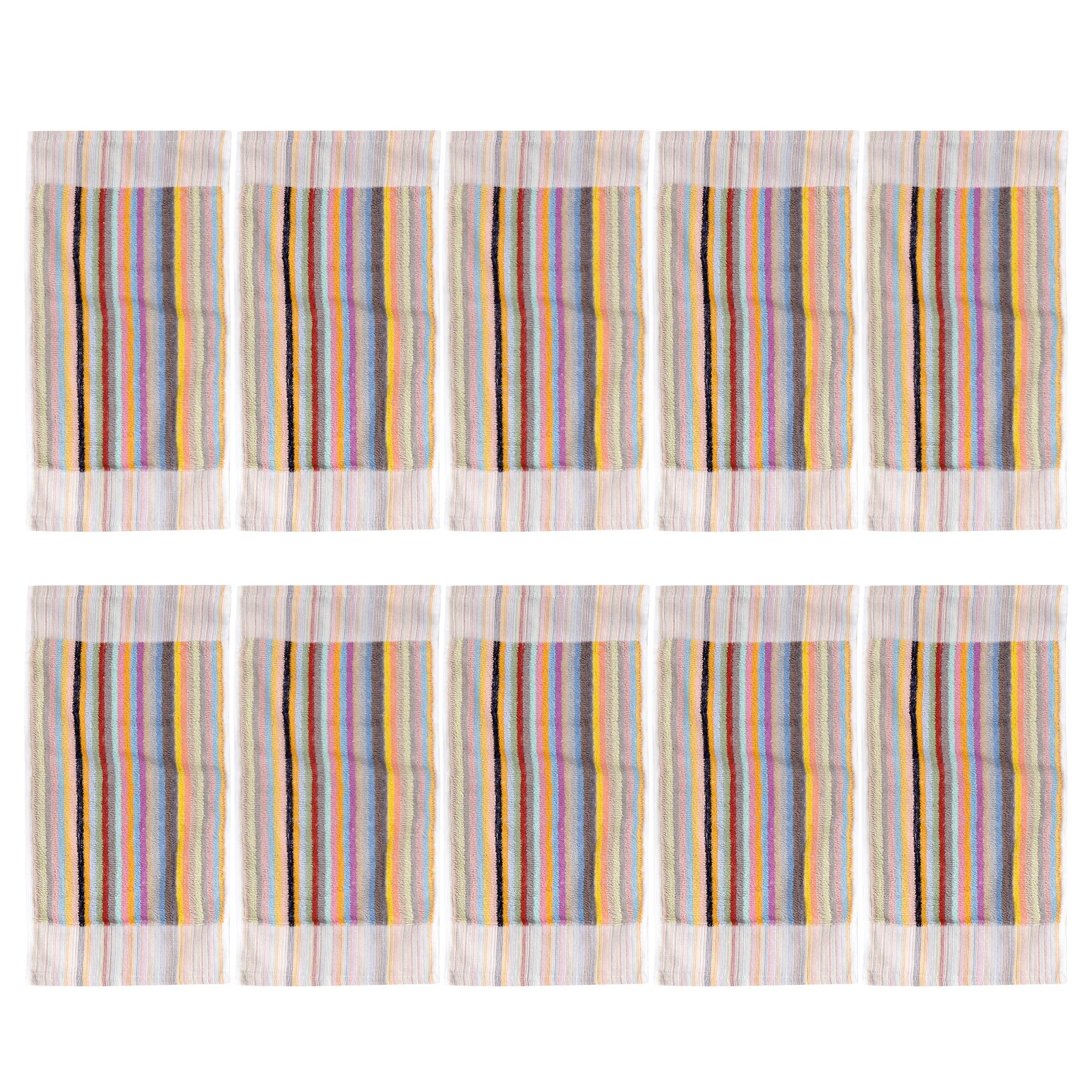 

10Pcs Stripe Pattern Dish Cloth Kitchen Towel Breathable Absorbent Kitchen Supply Washing Cloth