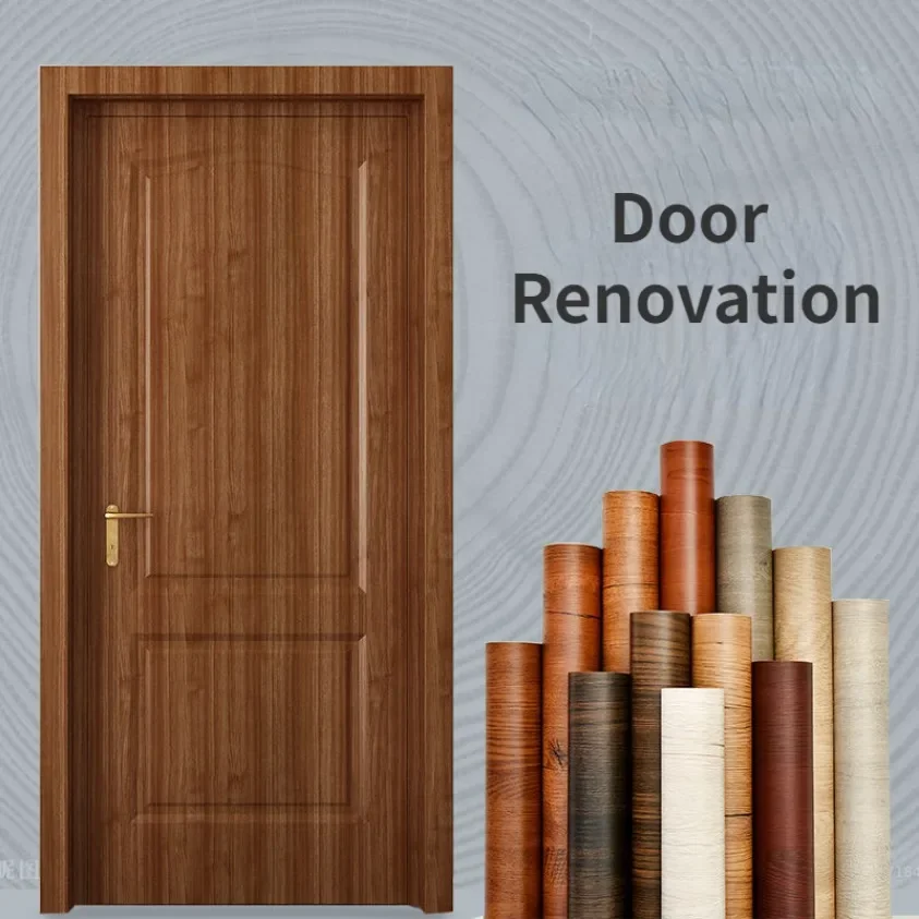 90CM Width Wood Grain Home Decor Films Waterproof Stickers Self-adhesive Doors Cabinet Modern Furnitures Wallpaper Decoration