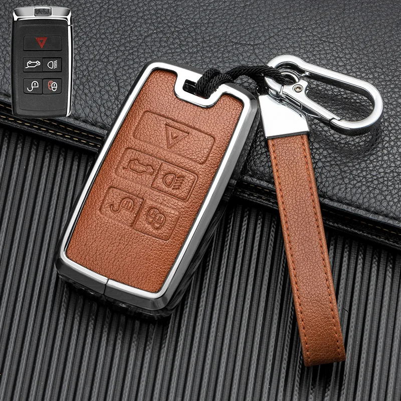 Car Key Case Holder Keychain For Land Rover Range Rover Discovery 5 Sport 2018 2019 For Jaguar XEL E-PACE 2019 Accessories