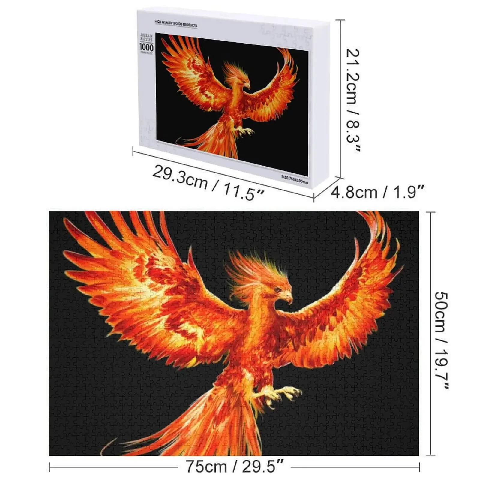 Phoenix Jigsaw Puzzle Custom Name Wooden Toy Adult Wooden Wood Photo Personalized Puzzle