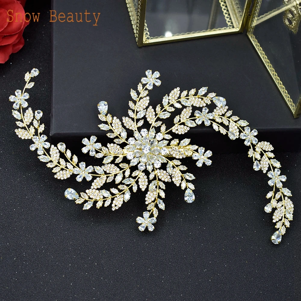 

A349 Zircon Bridal Pins Hair Clips Princess Wedding Headpiece Bridal Rhinestone Crown Queen Headpiece Bride Tiara Headwear