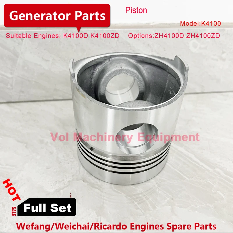 Piston for Chinese 30KW/40KW Diesel Generator K4100D K4100ZD diesel engines 30kva/40kva/50kva Generator spare parts