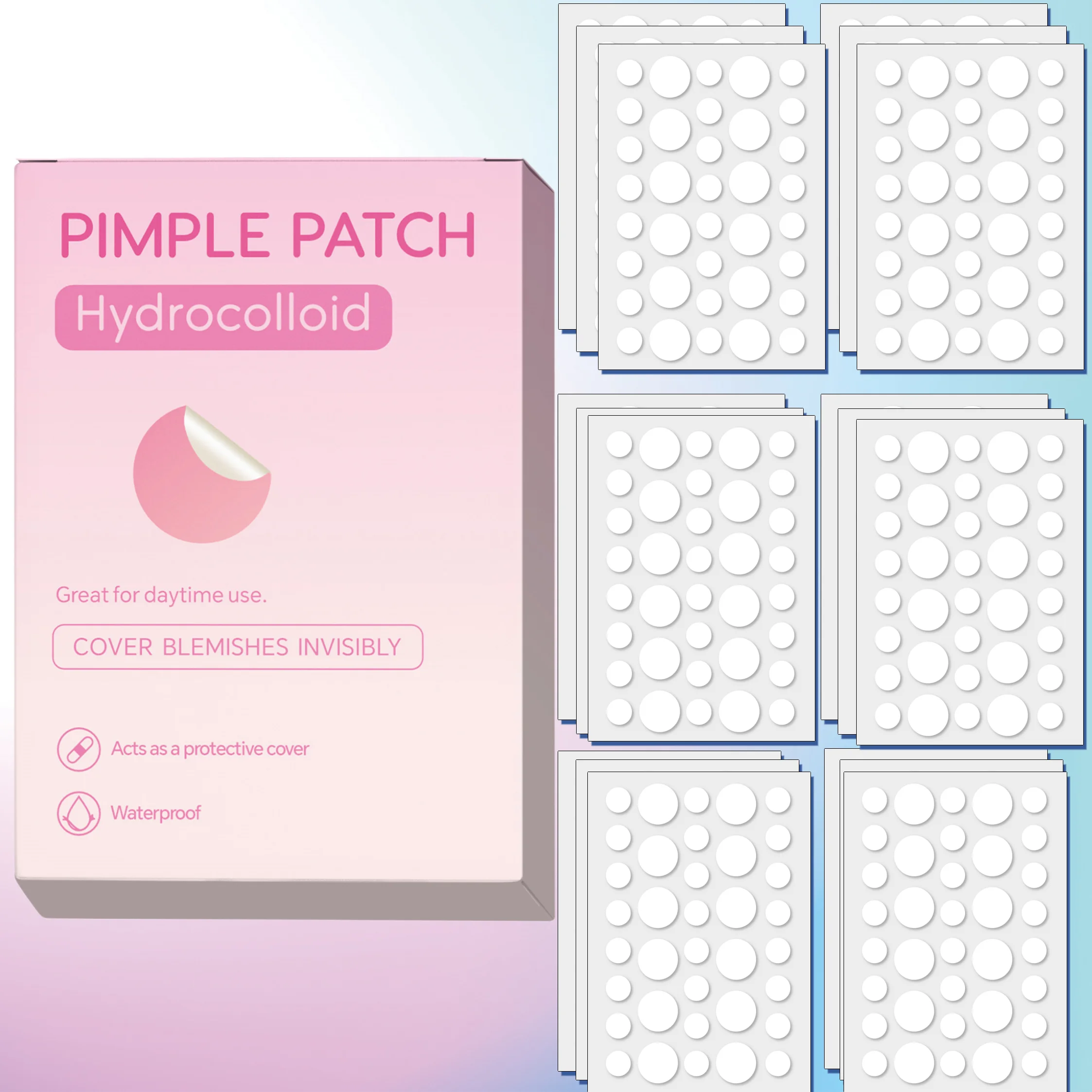 360pieces of facial acne patches, concealer patches, pimples patches, ultra-thin invisible breathable hydrogel