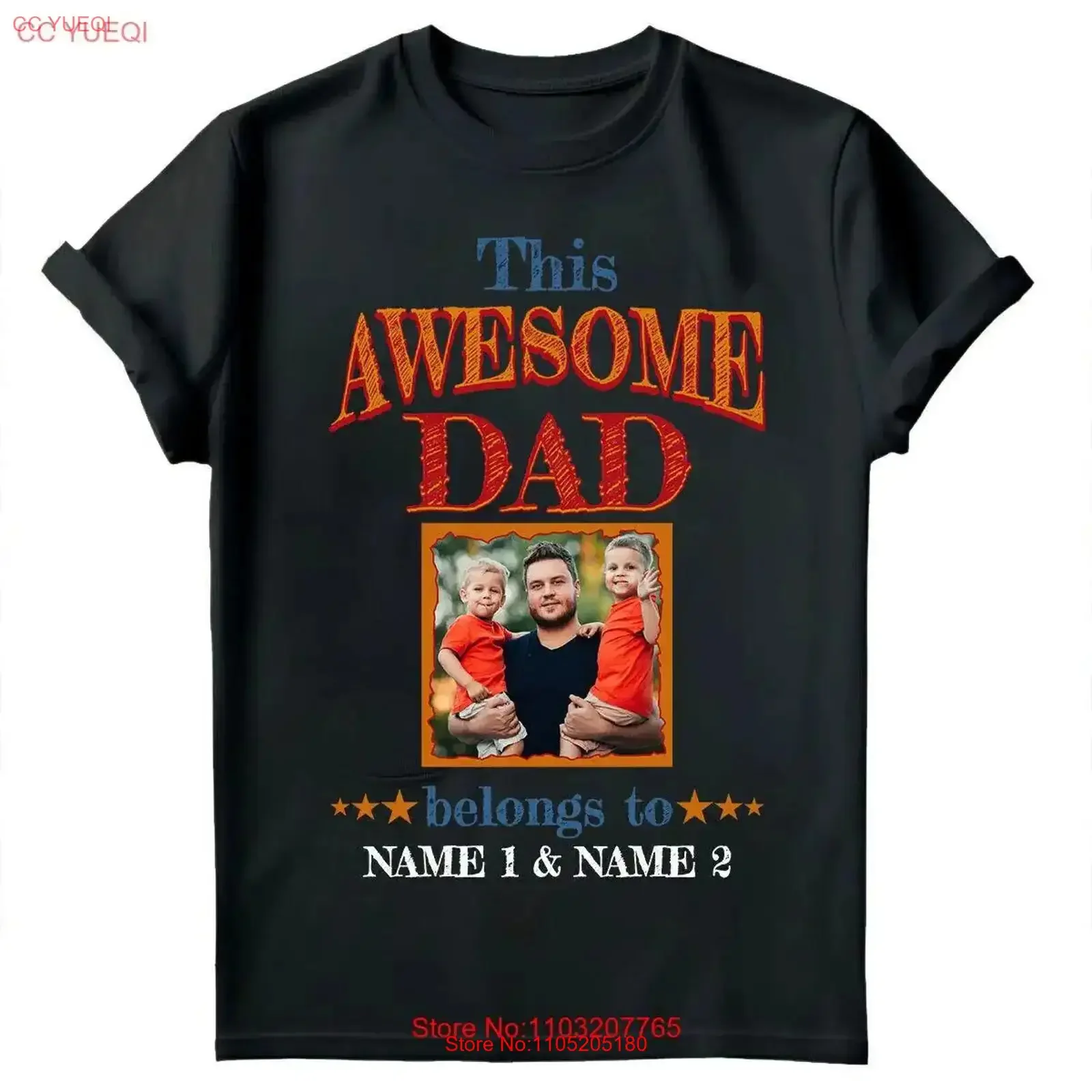 This Awesome Dad Belongs To Personalised Fathers Day T Shirt Birthday FD vintage Washed Unisex Breathable Top For Everyday Wear
