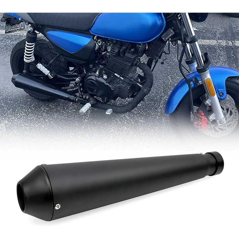 

Universal Stainless Steel Motorcycle Exhaust Muffler Silencer Pipe for Dirt Bike Street Bike Scooter Black