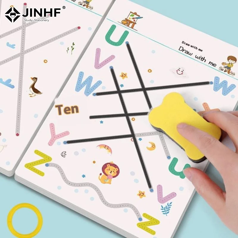 32 Pages Writing Drawing Educational Picture Books Toddler Pen Control Training Workbook Baby Magical Tracing Practice Copybook