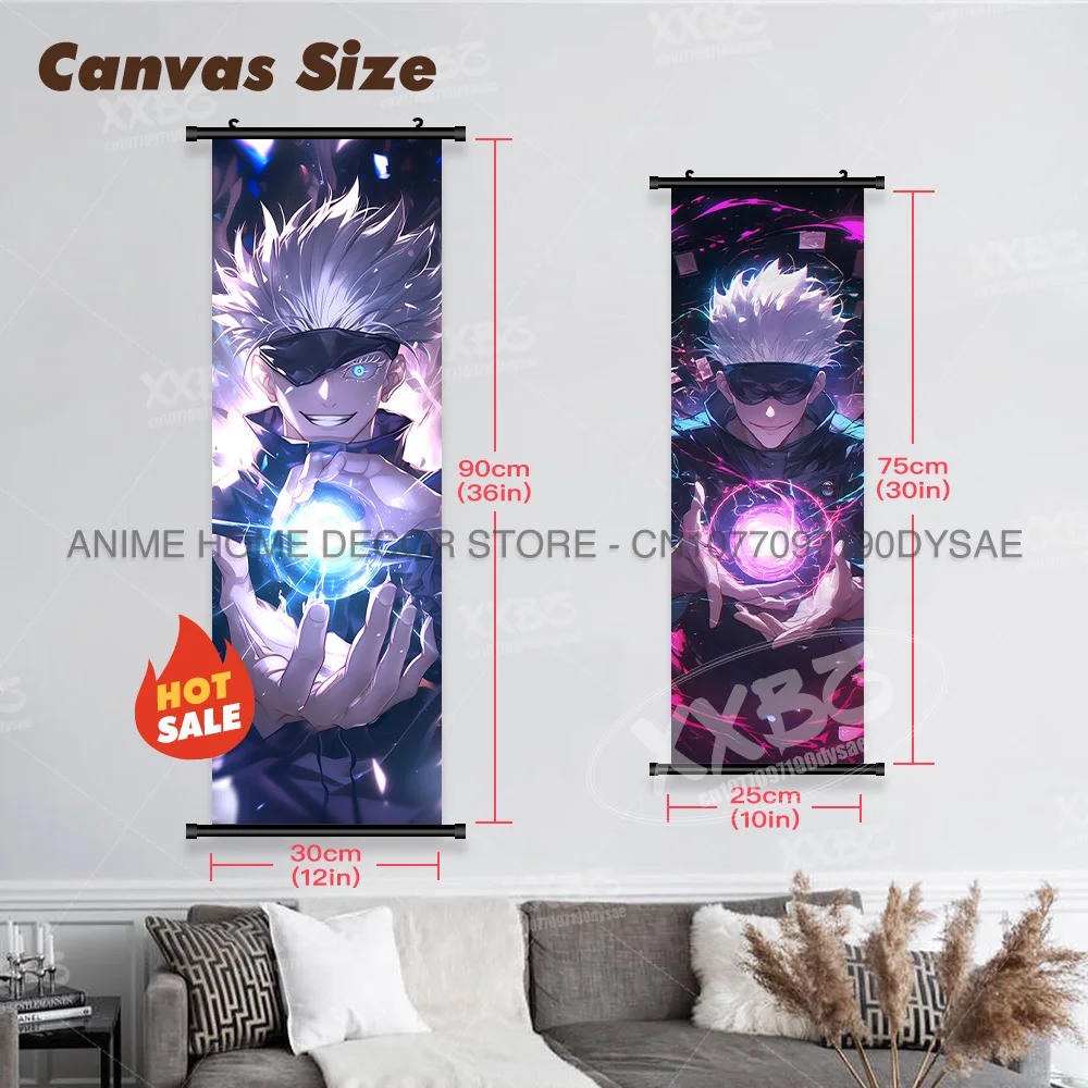 Jujutsu Kaisen อะนิเมะโปสเตอร์ผ้าใบพิมพ์แขวนภาพวาด Wall Art Megumi Fushiguro Scrolls ภาพตกแต่งบ้านภาพจิตรกรรมฝาผนัง