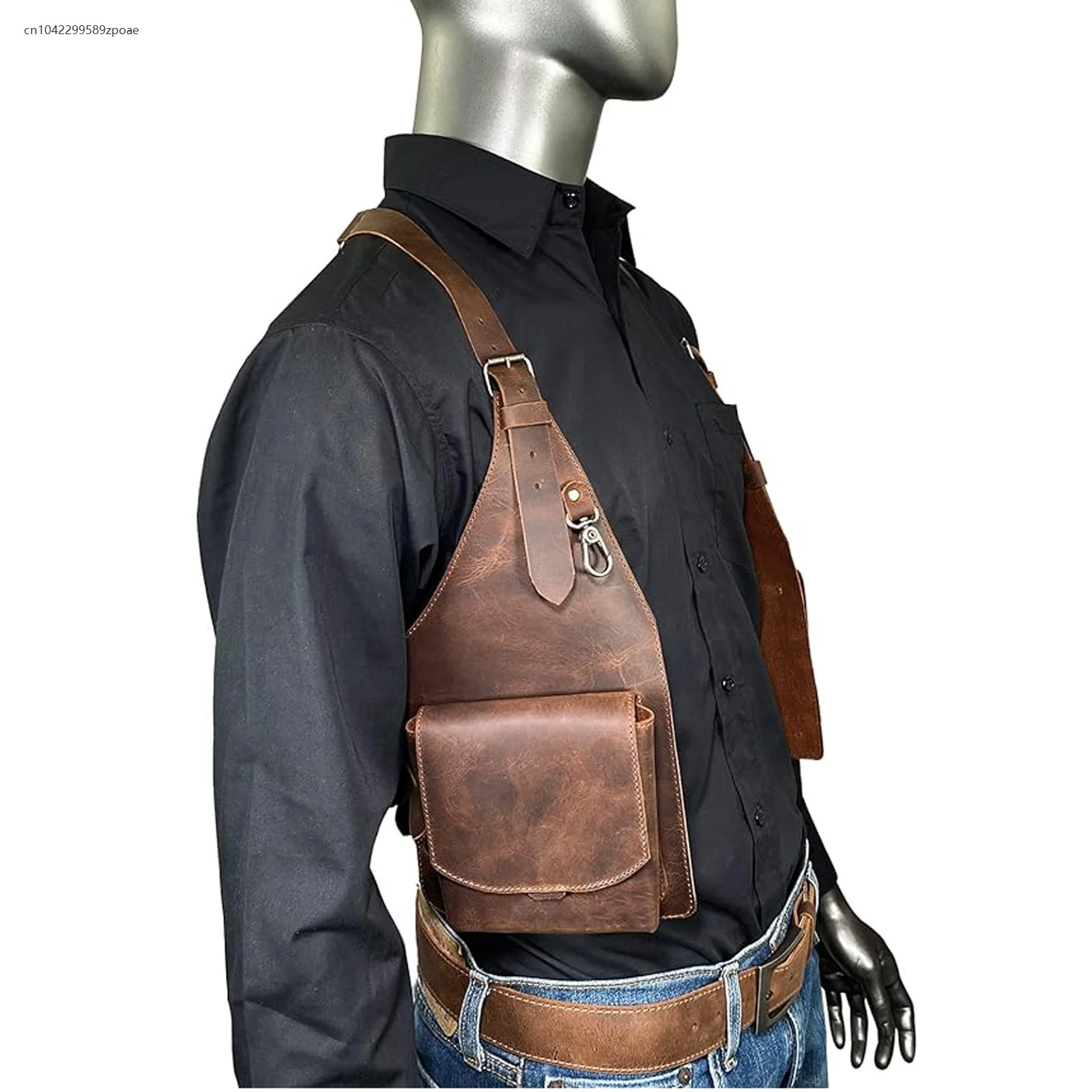 Arnés de hombro para mujer, Caballero pirata, Cosplay Medieval Steampunk, bolso Retro, estilo motocicleta, disfraz Vintage, bolso de cuero, chaleco