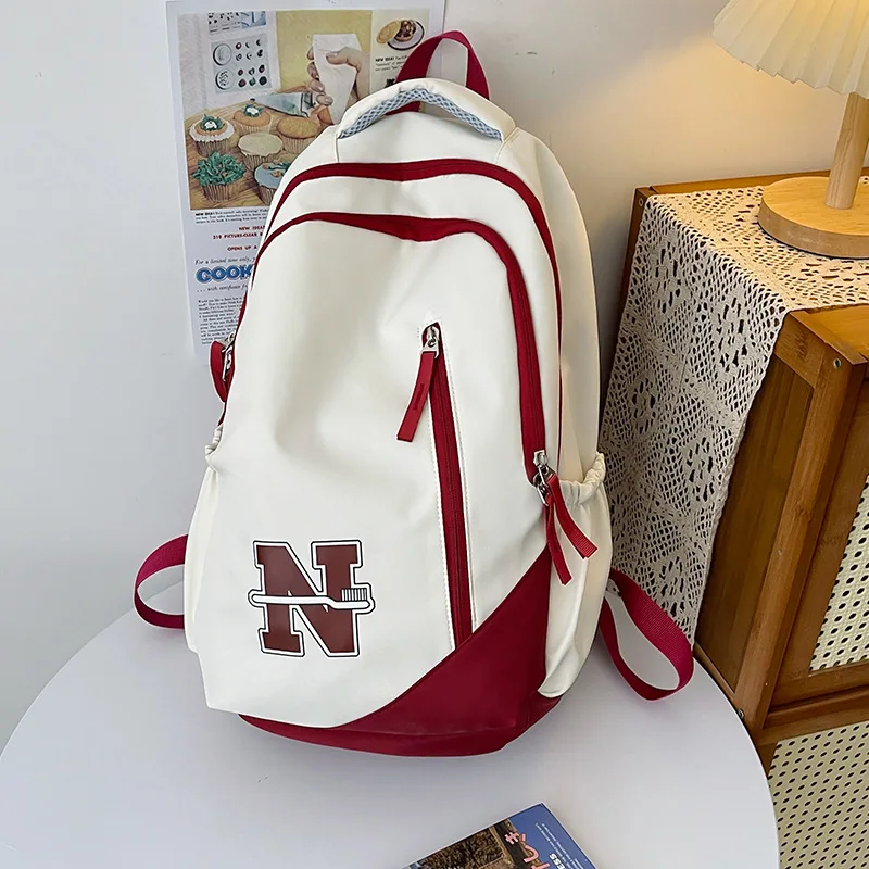 Student Backpack American Retro Large Capacity Backpack Fashion Casual Versatile Couple Backpack Student School Bag