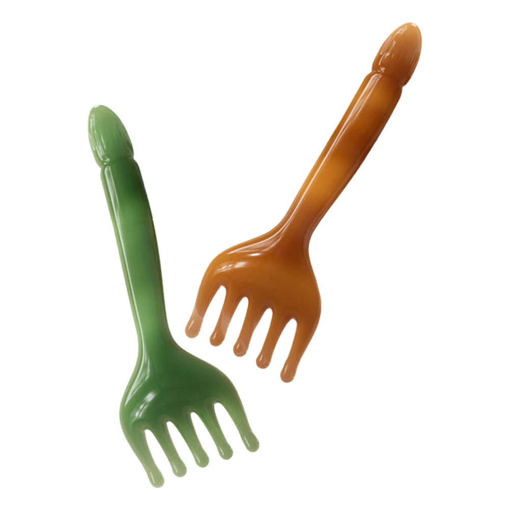 

2pcs Massage Massager Resin Material Ergonomic Resin Craft Massage Comb Scalp Massager Body Acupoint Tool