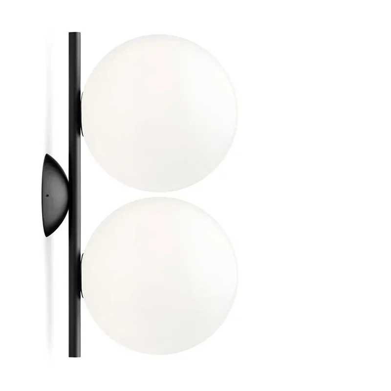 

Glass Double Ball Led Wall Light Bedroom Bedside Corridor Hotel Italy Design Art Wall Lamp