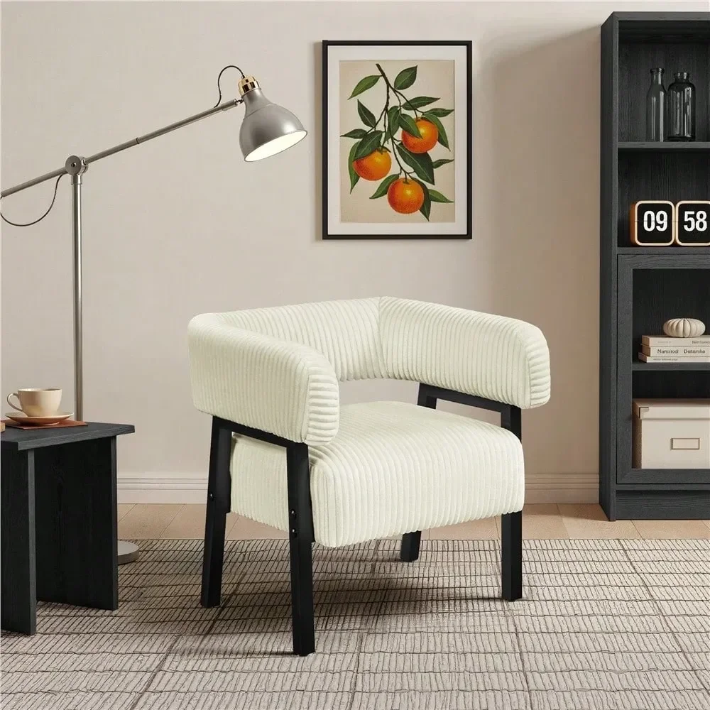 

Sillas Para Comedor ChairsCorduroy Barrel Accent Chair, Contemporary Holstered Armchair With Pocket Coiled Seat For Living Room