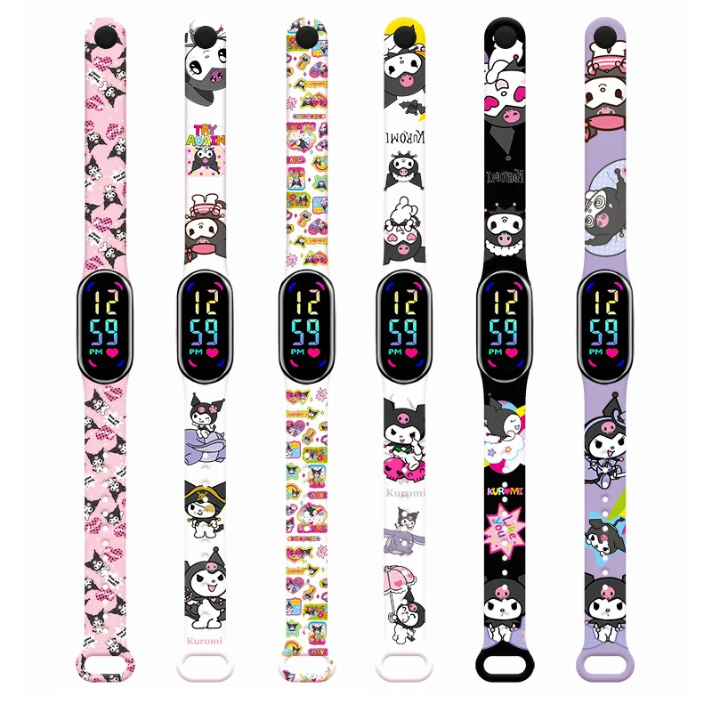 MINISO Kuromi Girls Watches for Kids Sport Wristband Touch Bracelet Waterproof Children Digital Watch Women Clock relogio montre