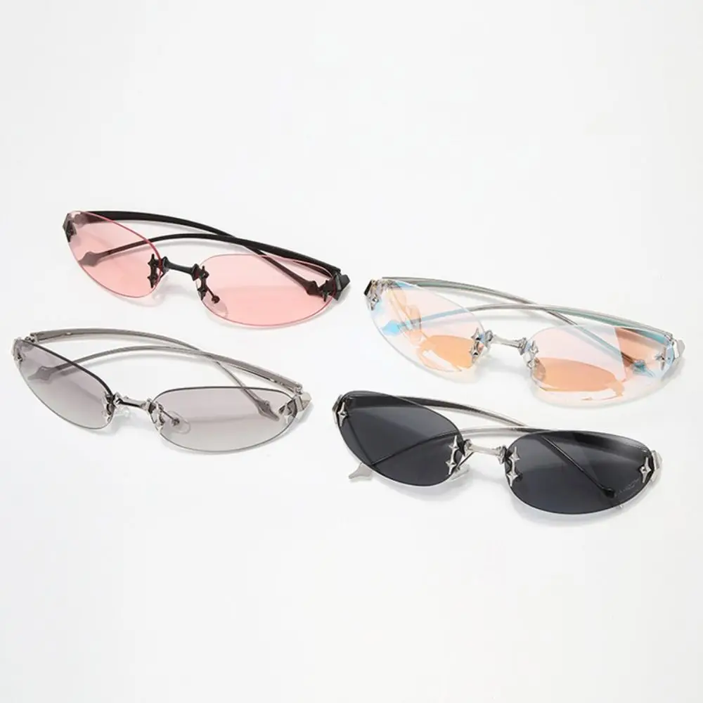 Y2K Style Frameless Sunglasses Trend UV Protection Decorative Sun Glasses Vintage Light Weight Punk Eyeglasses Unisex view 3