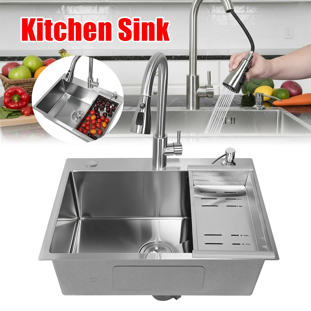 

23.62 X 17.72 X 7.87 Inch Stainless Steel Single Bowl Sink with Faucet and Multiple Accessories Farmhouse Sinks for Prep Kitchen