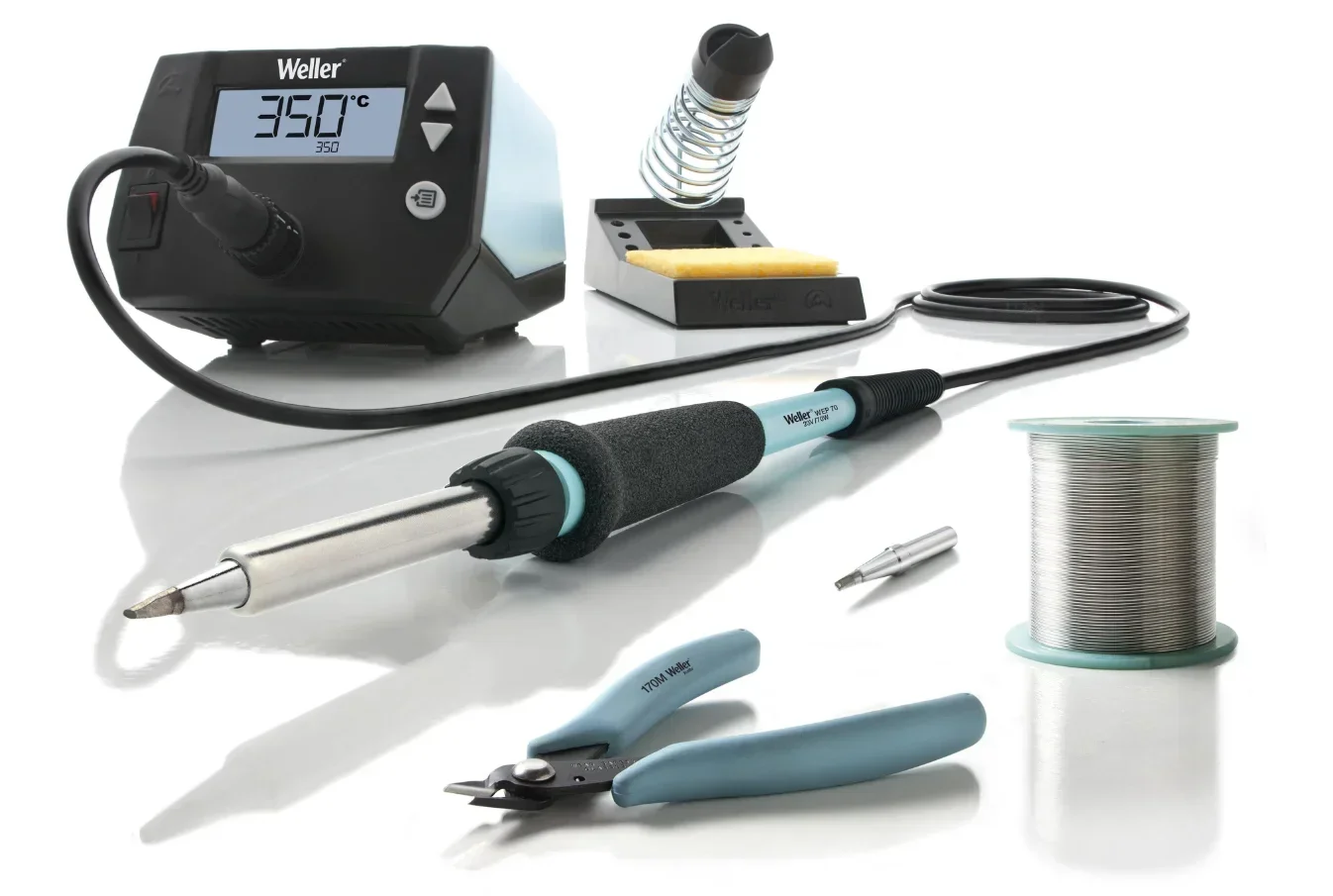 مجموعة محطة لحام أصلية جديدة WE1010 بدرجة حرارة ثابتة خالية من الرصاص بقدرة 70 وات مع مكواة لحام WEP70