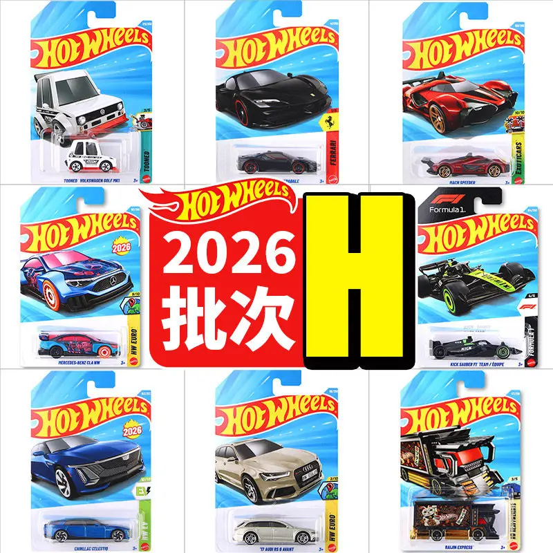 2026H Hot Wheels Carros de Brinquedo para Meninos 1/64 Diecast Ferrari SF90 Audi RS6 Volkswagen Lotus Ford Escort Cadillac Porsche 928S Sauber F1