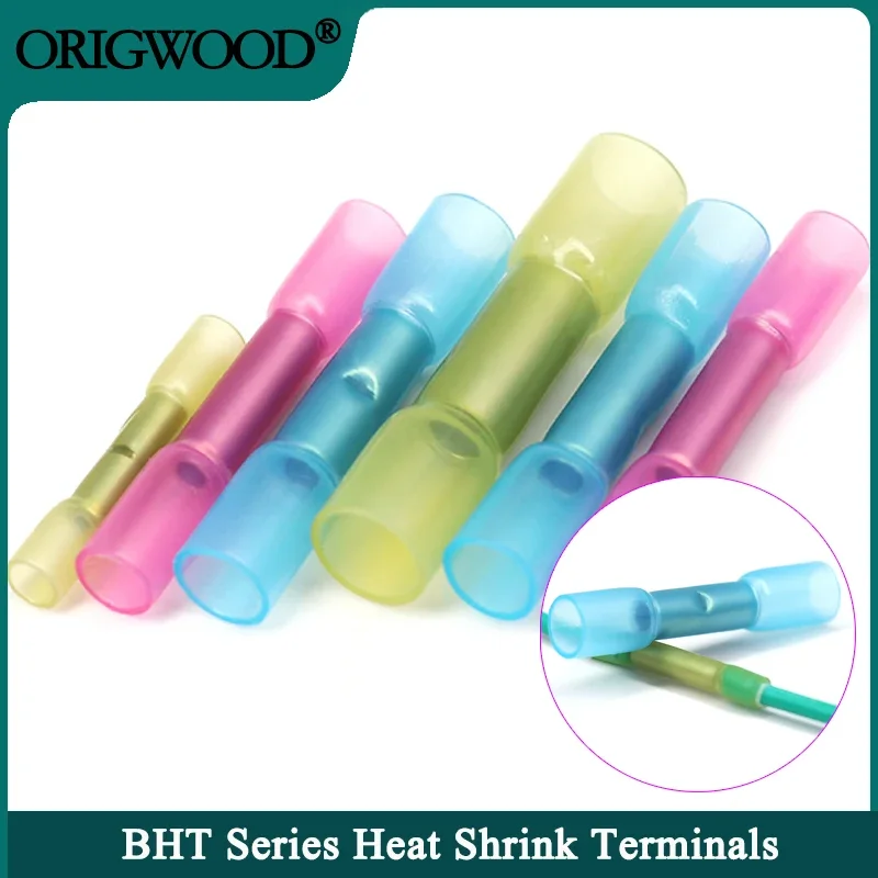 

Heat Shrinkable Cable Terminal Tube BHT0.5 BHT1.25 BHT2 BHT5 AWG22-10 Waterproof Butt Crimp Copper Insulated Connector