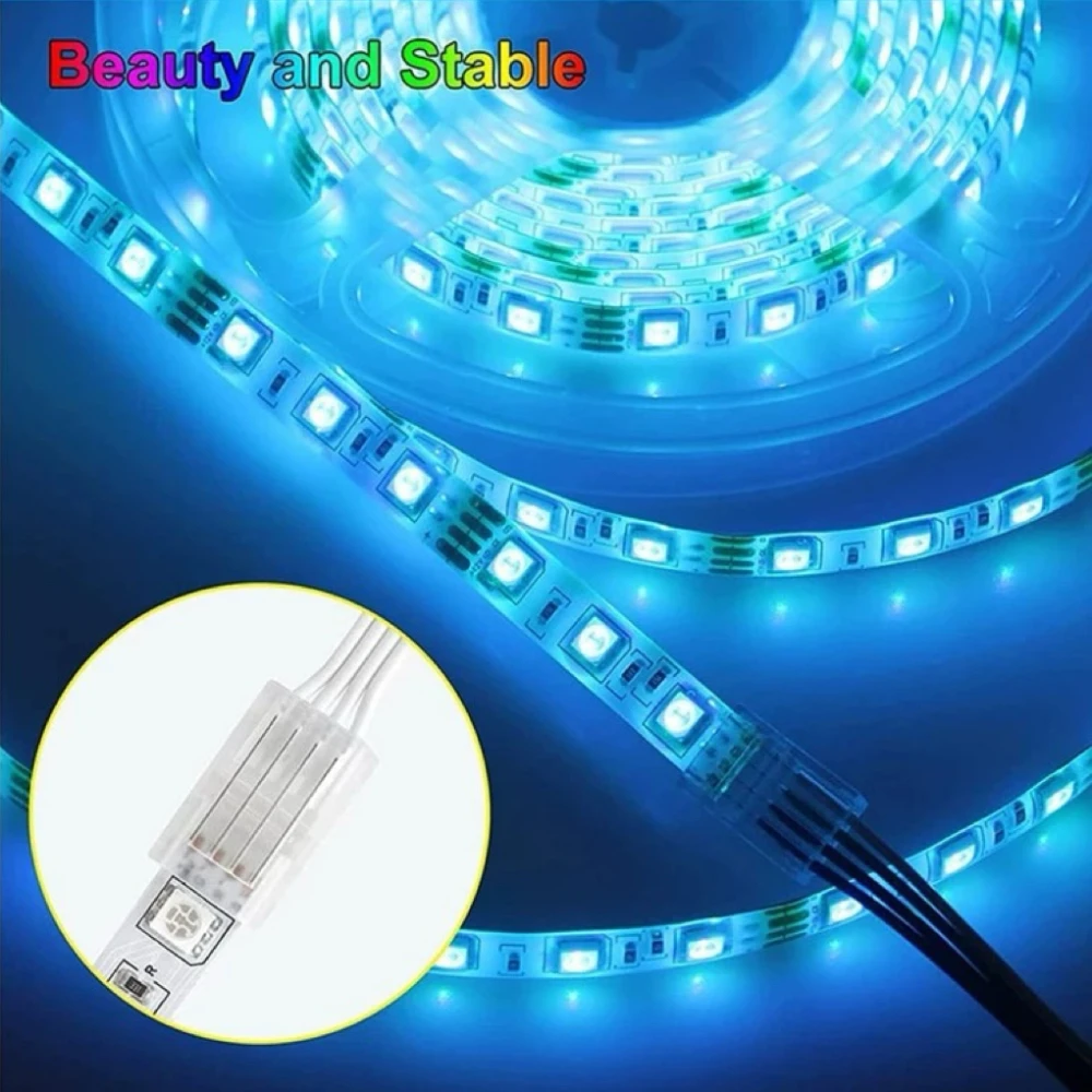 LED Light Strip Connector 2/3/4/5/6Pin 8/10/12mm Waterproof Wire Connector For SMD  5050 Single Color Multicolor RGB Tape