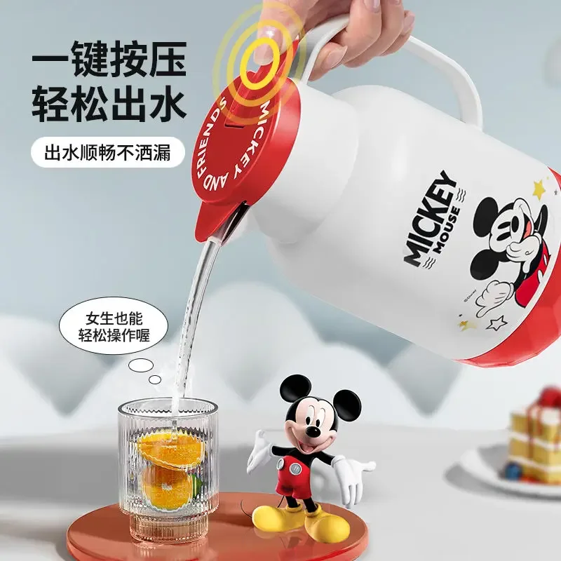 Disney cartoon large capacity household thermos kettle Mickey cute glass liner thermos bottle office dormitory portable kettle