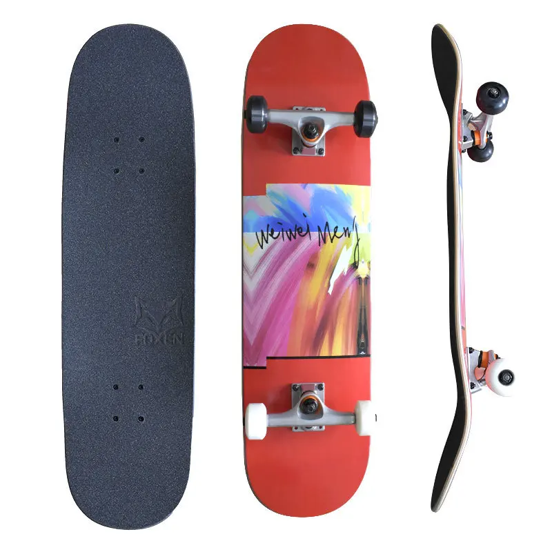 

three-layer dyeing, plus maple double warping, professional sports skateboard, bracket wheels