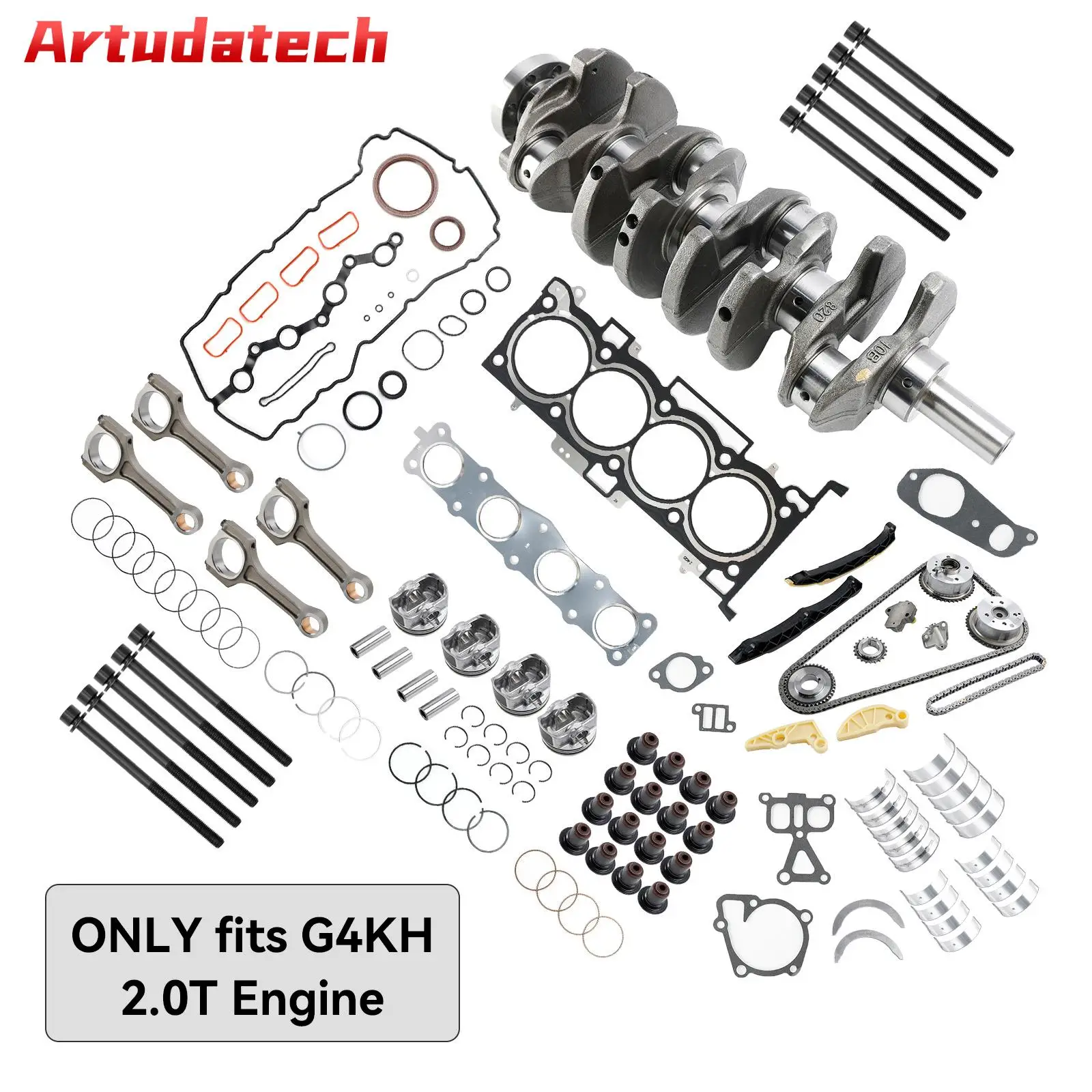 Artudatech G4KH 2.0T Engine Rebuild Kit w/ Crankshaft Con Rods Timing Kit For Hyundai KIA Car Accessories