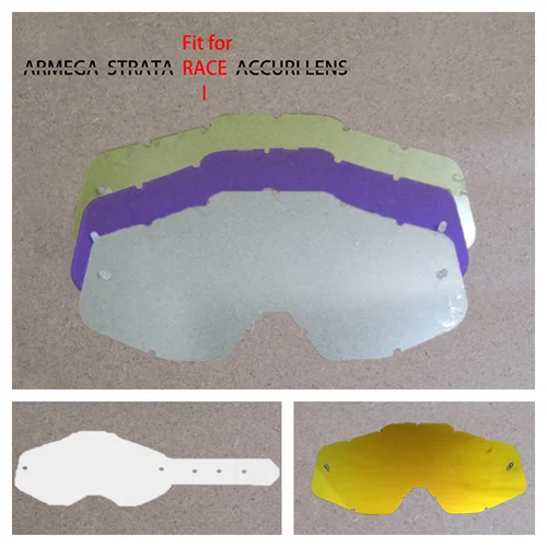 Gafas de estilo clásico para motocicleta MX MTB, lentes de repuesto aptas para ARMEGASTRATA RACE ACCURI, película en forma de lágrima de colocación gratuita