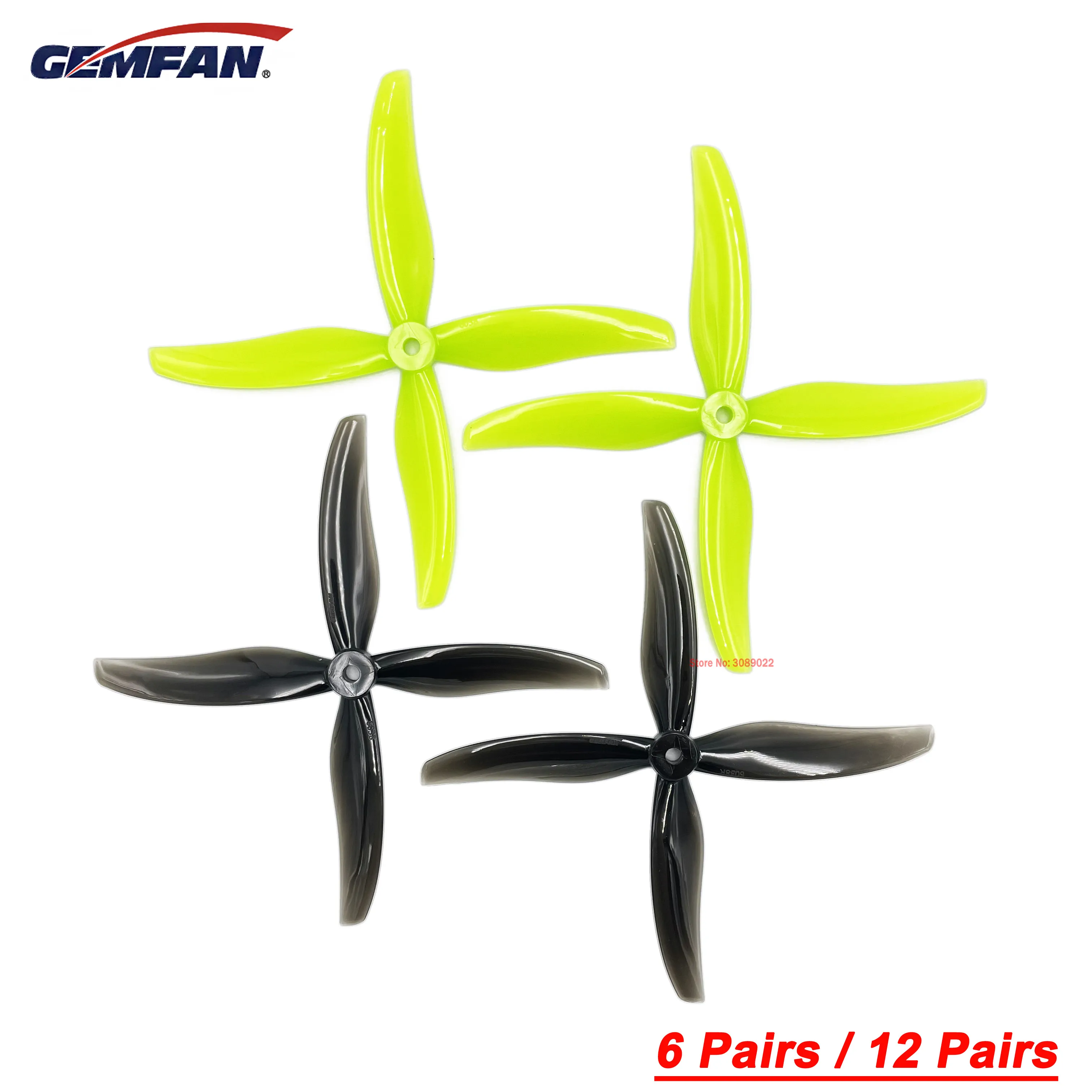 6 Pairs/12 Pairs Gemfan Hurricane 6038 6 Inch 4-Blade Propeller For FPV Cinelifter Freestyle RC Multirotor Long Range Drone