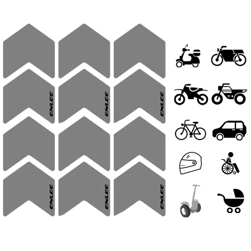 

12 шт., светоотражающие наклейки на колеса для электромотоцикла