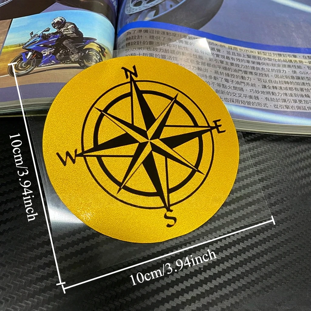 Vintage Compass Viking Rune Round Vinyl Stickers, Waterproof Decals For Motorcycle Truck Window Fuel Tank, Multiple Styles