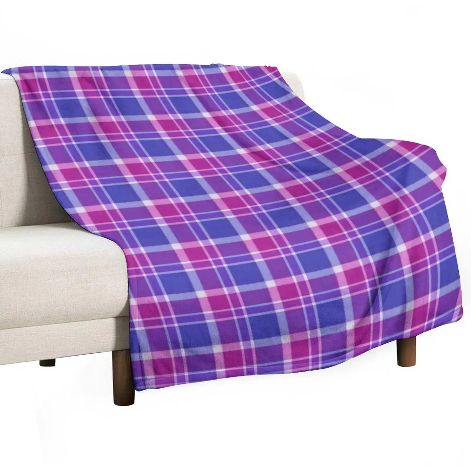

PRIDE PLAID - Bi Throw Blanket Personalized Gift Decoratives Soft Picnic Blankets
