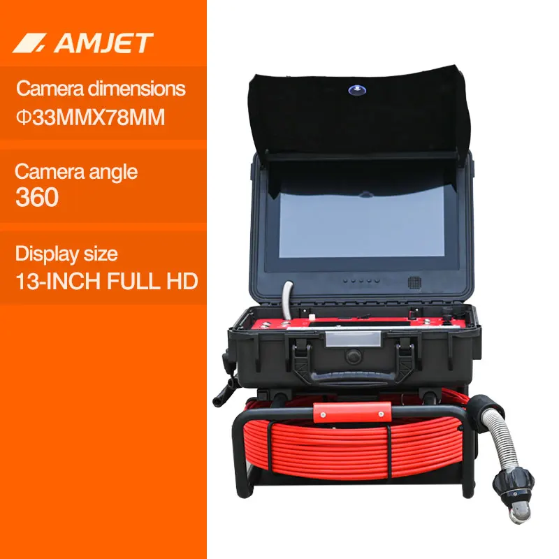 High-quality  Drain Camera Pipe Inspection  8800 MAh  Battery Drain Camera 13-inch IPS Color Display