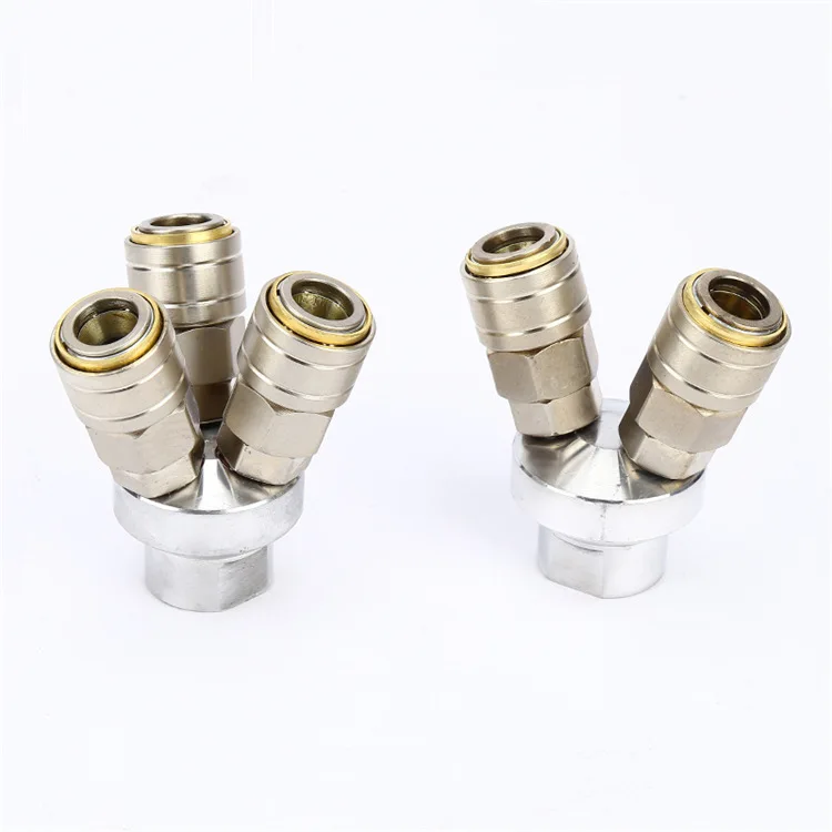 SP PP SM SF PM SH PH C-Type Quick Coupler Self-Lock Brass 3-Way Male Thread Air Impact Wrench Hose Pneumatic Tool Fitting Sale