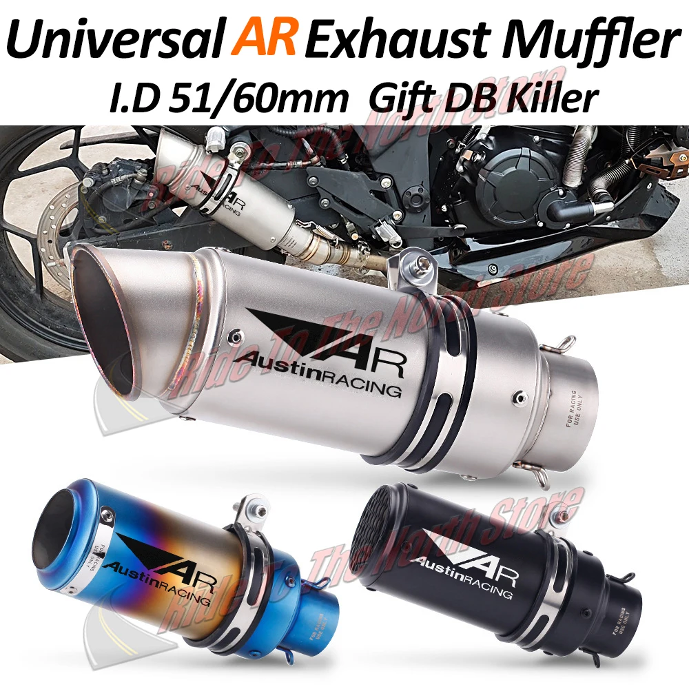 

Модифицированные детали выхлопной системы для GP-Project, глушитель Austinracing, 51 мм, 60 мм, нержавеющая сталь AR, глушитель выхлопной трубы мотоцикла, побег