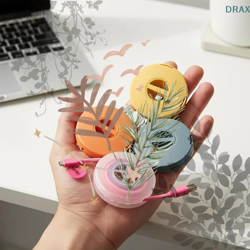 Portable Cable Organizer Cord Management USB Winder: Retractable Phone Holder Charger Wire Storage Protector