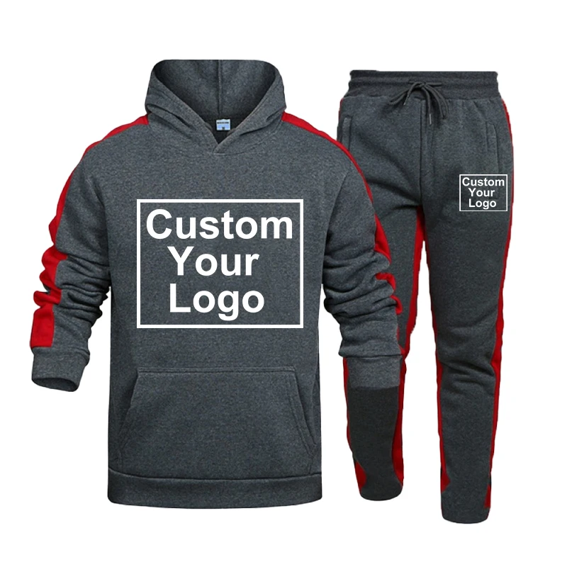 Customized logo fashionable men's casual set outdoor sports jogging set hoodie+sports pants sportswear set