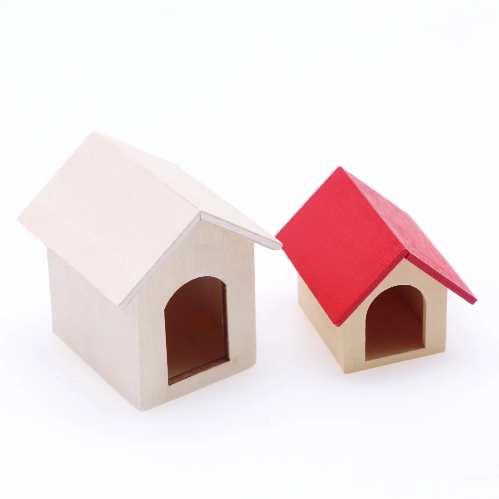 Dollhouse Miniature Pet Dog Mini Animal Wooden House Model Simulation Furniture Fairy Garden Living Scene Accessories kids Gift