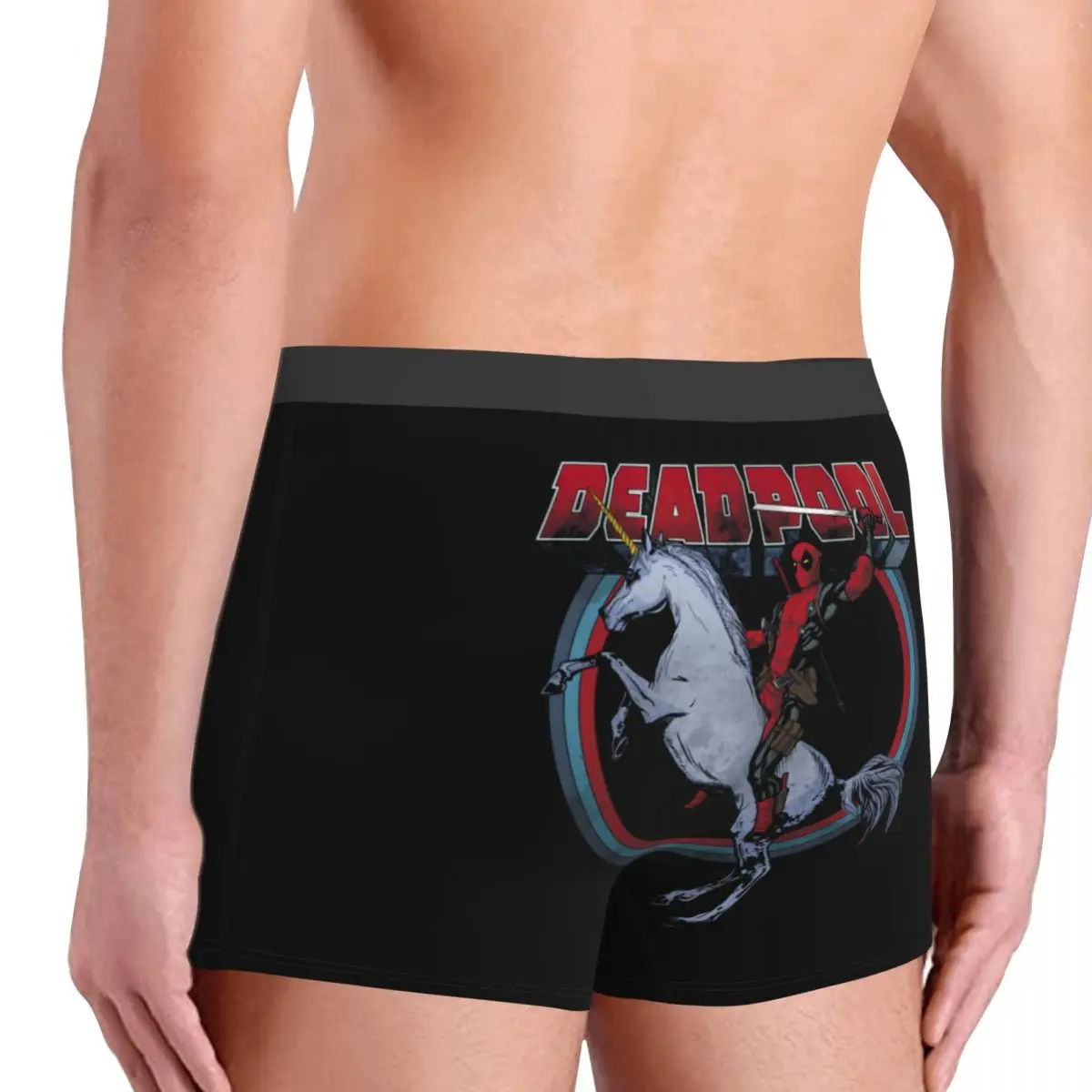 Custom Cool Deadpool On Horseback Boxers Shorts Panties Men\'s Underpants Stretch Briefs Underwear