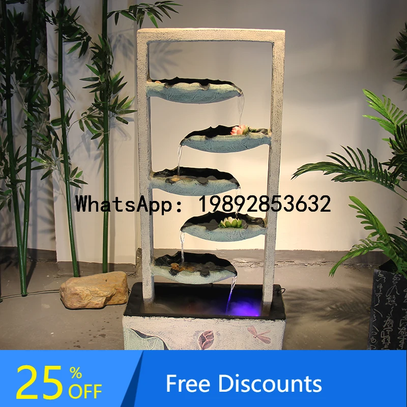 

XL Chinese Classical Flowing Water Ornament Living Room Entrance Decoration Floor Water Feature Wealth-Attracting Fish Tank