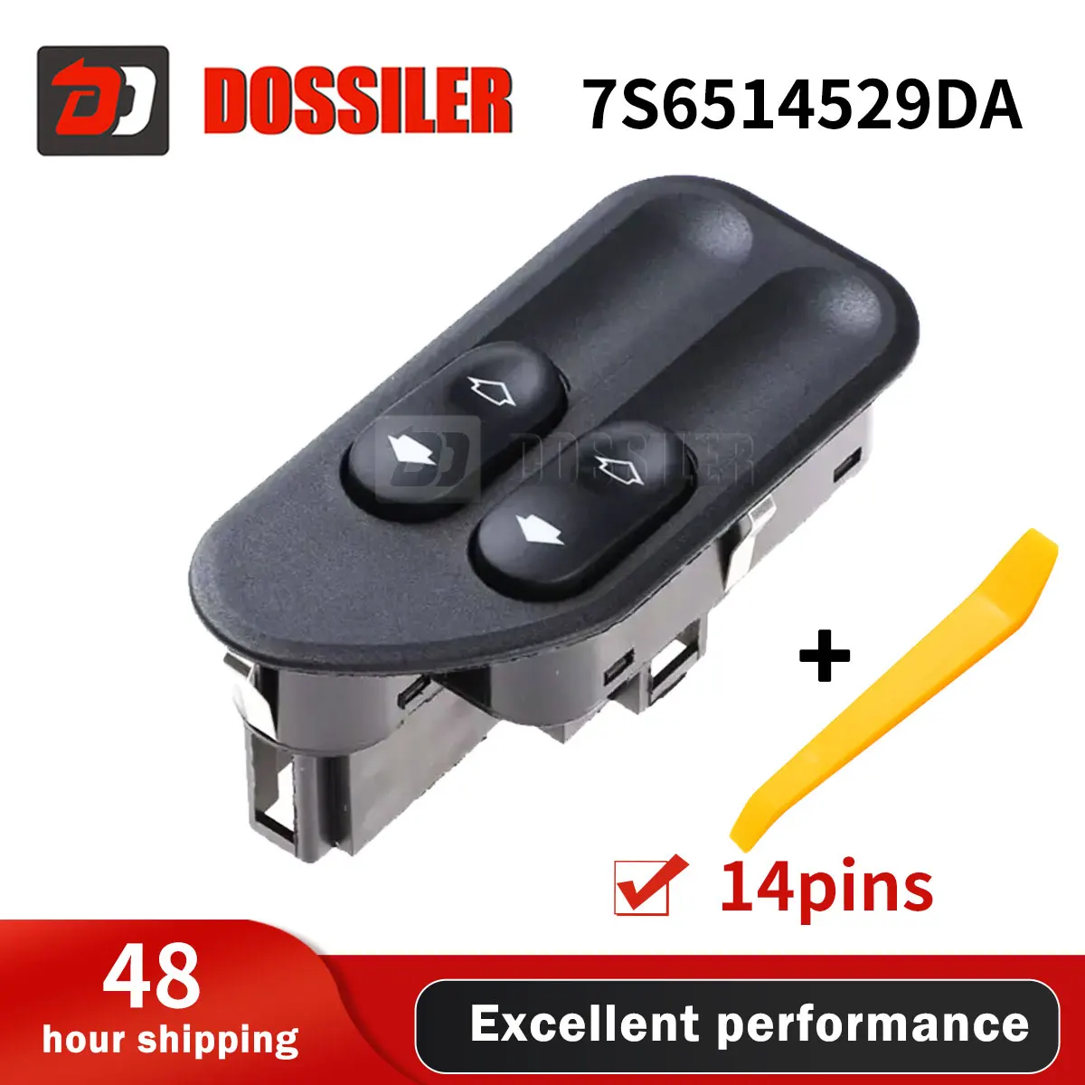 7S6514529DA Dossiler Car Power Window Master Switch Button 7S65-14529-DA 6 Pins For Ford Ecosport 2004 2006 7S6514529DA 14 Pins