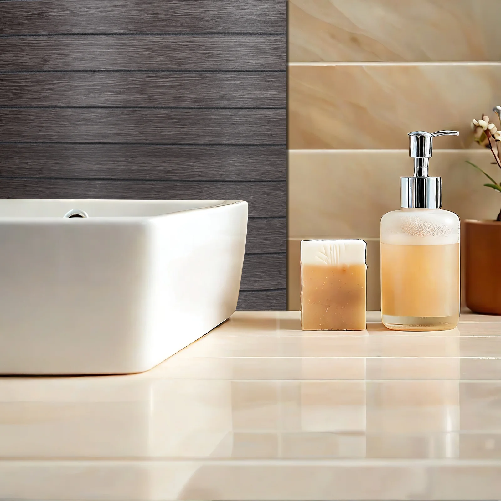 

40Cmx300Cm 3D Slat Wall Paneling Self-Adhesive Waterproof Noise Absorbing Wall Decor For Kitchen Bathroom Dark Brown