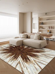 American Style Luxury Brown Cowhide Carpet Handmade Patchwork Plaid Fur Rug for Bedroom Large Living Room Carpet Customize Size