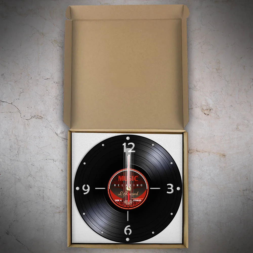 Vintage Vinyl LP Record Wall Clock 70\'s 80\'s Pop Genre Retro Wall Art Decor Laser Cut Longplay Retro Silent Quartz Wall Clock