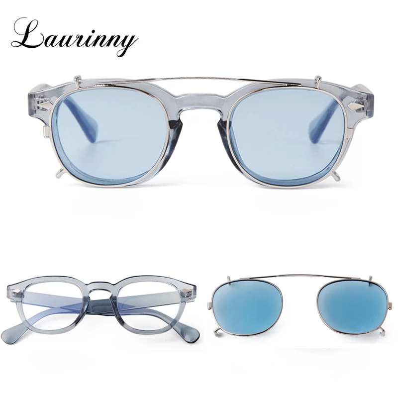 Винтажные поляризационные солнцезащитные очки в стиле стимпанк со съемными линзами и заклепками, брендовый дизайн, черепаховая круглая оправа, откидные солнцезащитные очки UV400 Винтажные поляризационные солнцезащитные очки в стиле стимпанк со съемными линзами и заклепками, брендовый дизайн, черепаховая круглая оправа, откидные солнцезащитные очки UV400