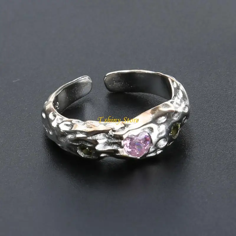 N58F Party Jewelry Open Rings Finger Rings Girls Y2K Adjustable Rings Alloy Material