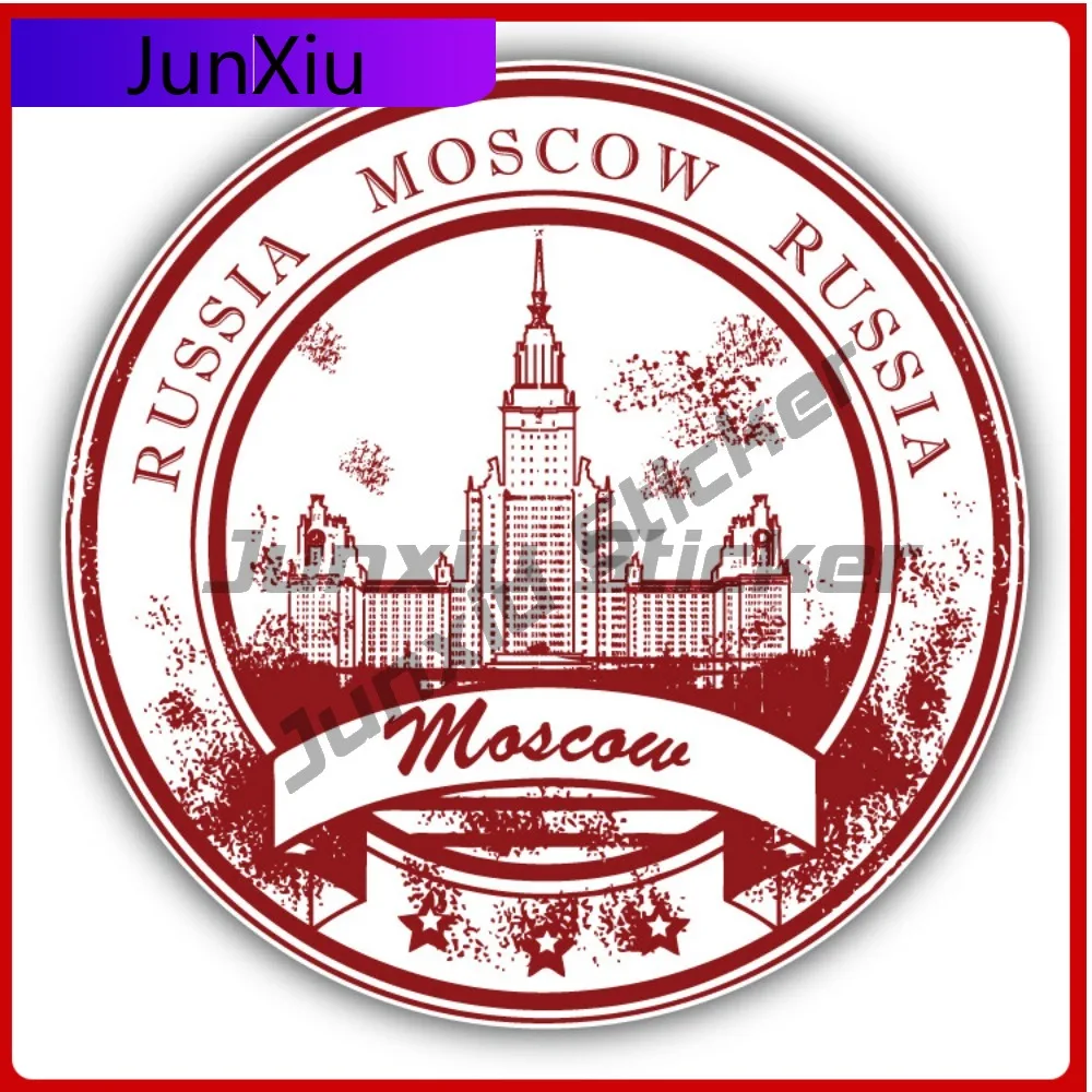 

Moscow City Russia Creative Sticker Stamp Travel Car Decal Bumper Stickers For Door Trim Funny Style Bumper Use Waterproof Vi