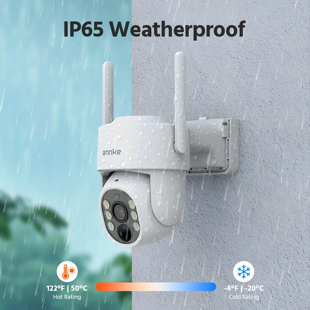 ANNKE 4MP Sistema di telecamere di sicurezza wireless scalabile 4CH 5MP Wireless Homebase NVR IP65 4MP PIR Audio bidirezionale Telecamera solare PT
